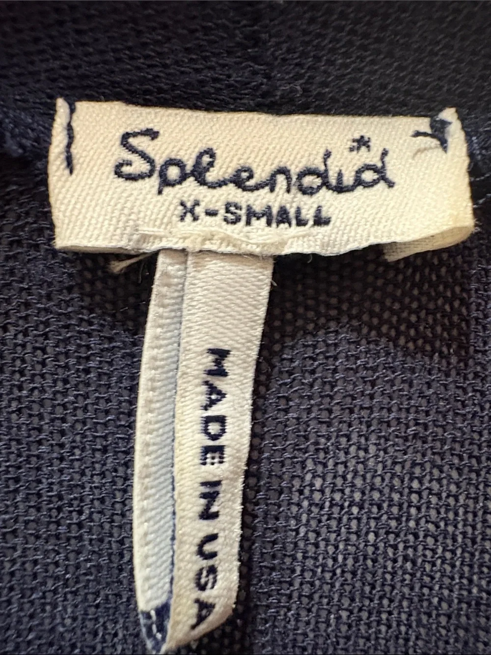 Splendid Navy Draped Open-Front Cardigan